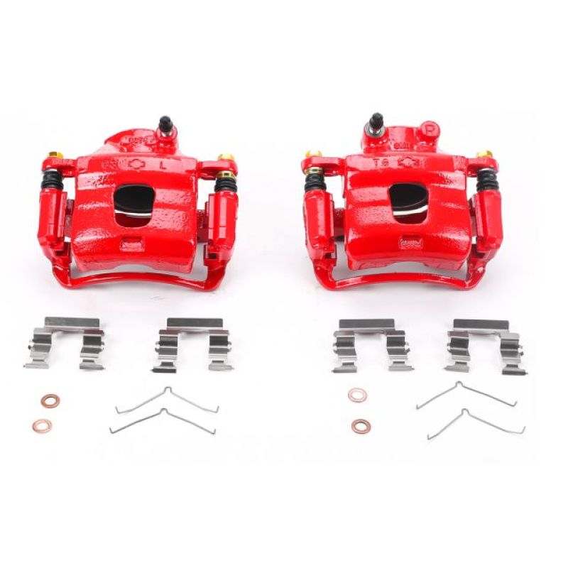 PowerStop, Power Stop Front Red Calipers w/ Brackets Pair Infiniti I30 1996-1999 / Nissan Altima 1993-2001 / Maxima 1989-1999 / Sentra 2000-2006 | S1218