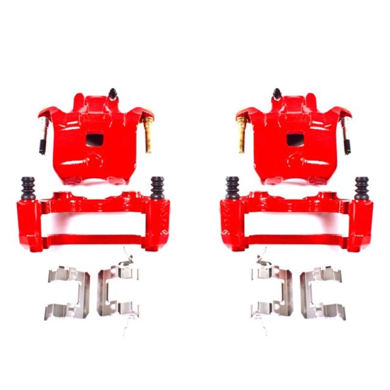 PowerStop, Power Stop Front Red Calipers w/ Brackets Pair Infiniti I35 2002-2004 / Nissan Altima 2002-2006 / Maxima 2002-2003 | S2690