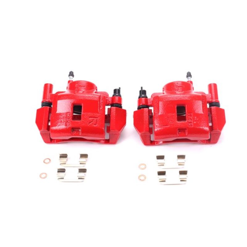 PowerStop, Power Stop Front Red Calipers w/ Brackets Pair Mazda 626 1993-2002 / MX-6 1993-1997 /  Protege 1999-2003 | S2608