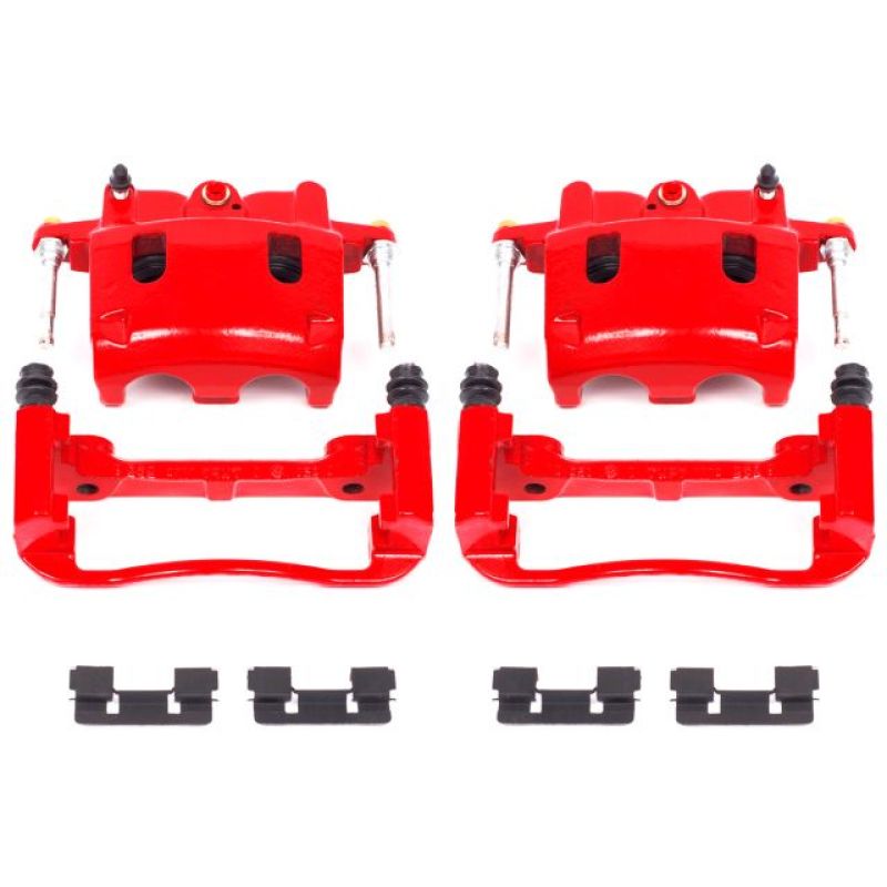 PowerStop, Power Stop Front Red Calipers w/Brackets Pair Infiniti QX56 2004-2006 / Armada 2005-2006 / Pathfinder Armada 2004 / Titan 2004-2007 | S2982