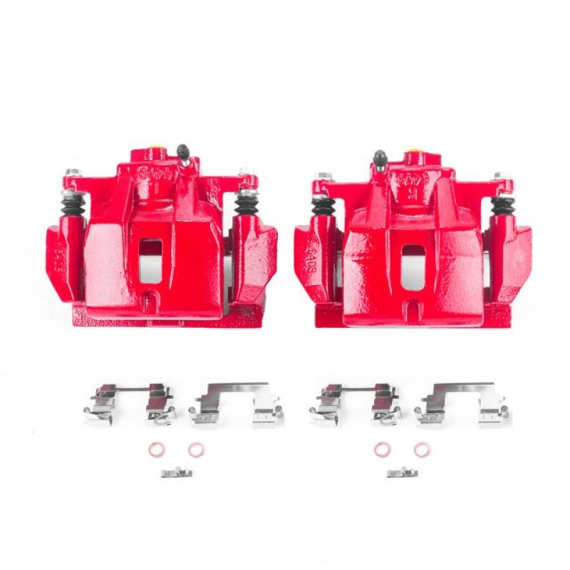 PowerStop, Power Stop Front Red Calipers w/Brackets Pair Lexus RX330 2004-2006 / RX350 2007-2009 / Toyota Highlander Hybrid 2006-2007 | S2874