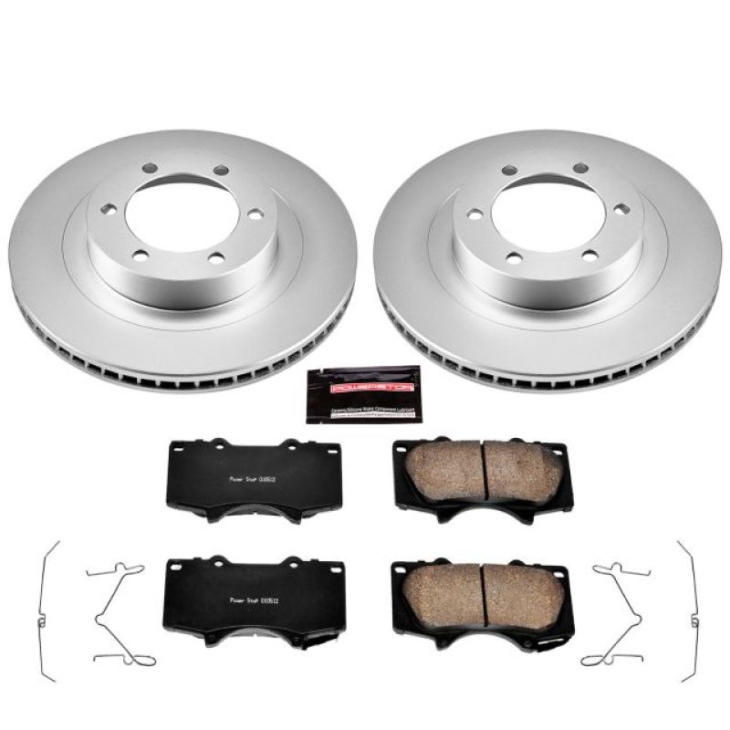 PowerStop, Power Stop  Front Z17 Evolution Geomet Coated Brake Kit Lexus GX470 2003-2009 / Toyota 4Runner 2003-2009 | CRK2421