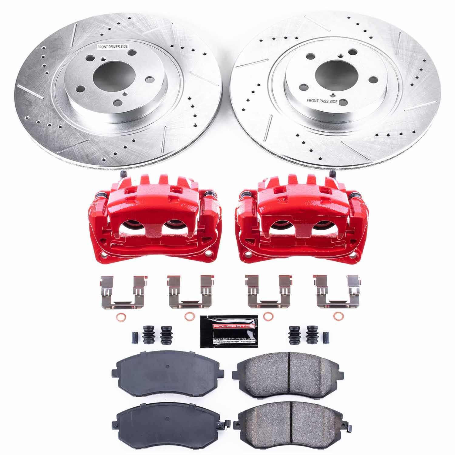 PowerStop, Power Stop Front Z23 Evolution Sport Brake Kit w/Calipers Subaru Baja Turbo 2004-2006 / Forester X 2009-2010 / Impreza 2009-2010 / Legacy 2006-2012 / Outback 2006-2012 | KC3038A