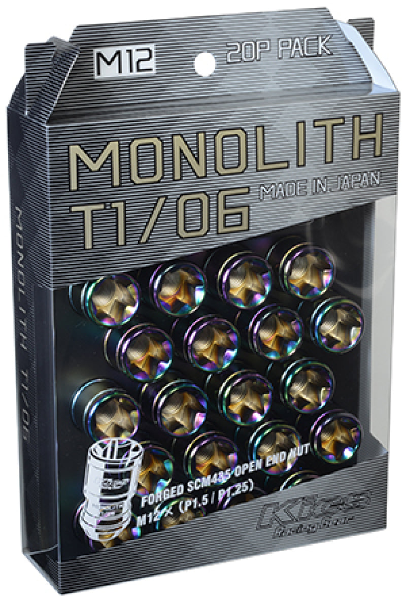 Project Kics, Project Kics 12 x 1.25 Neochrome T1/06 Monolith Lug Nuts - 20 Pcs | WMN03N