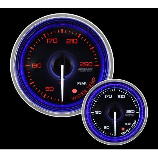 Prosport, Prosport 52mm Crystal Blue/White Water Temperature Gauge - Universal