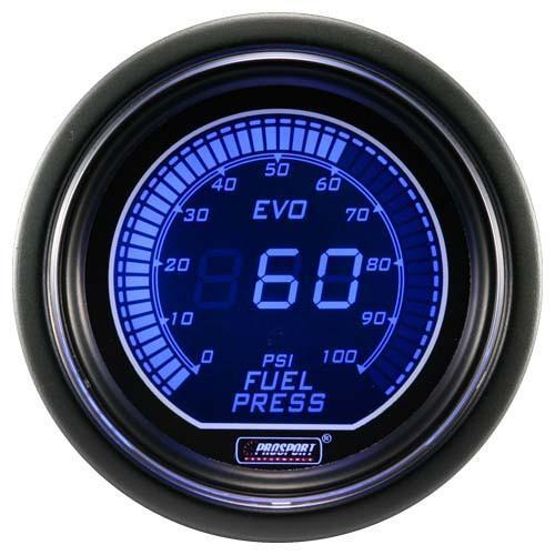 Prosport, Prosport 52mm Evo Electrical Fuel Pressure Gauge - Red/Blue - Universal