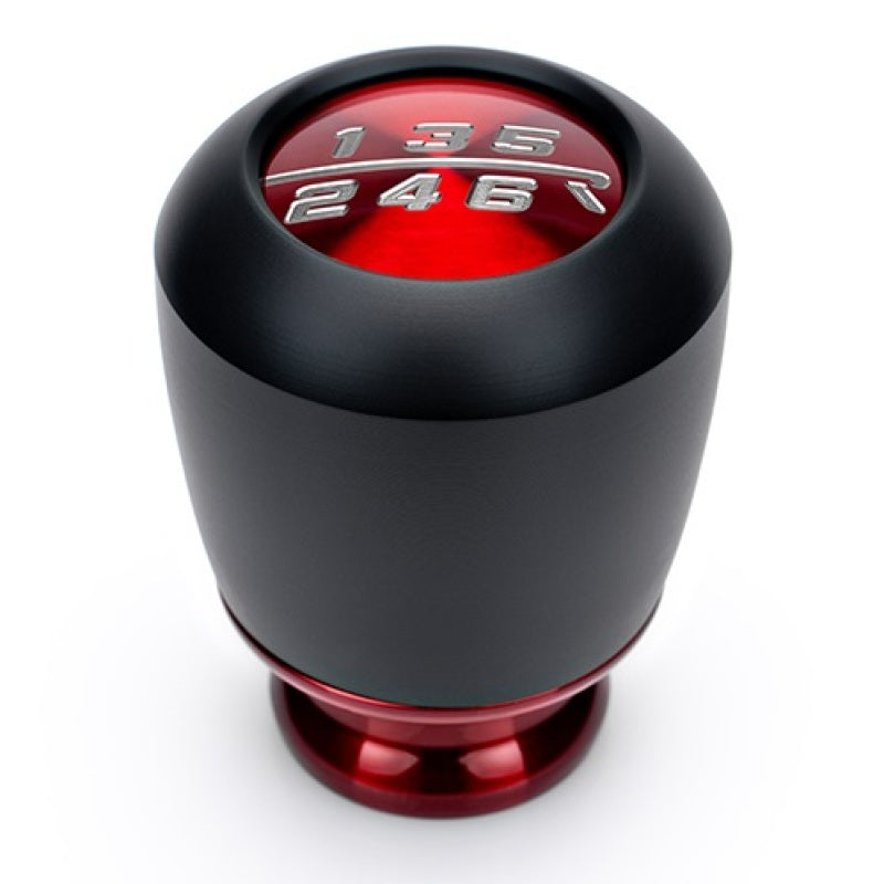 Raceseng, Raceseng Topology Shift Knob (Gate 3 Engrv) Mini R50/R52/R53 Adptr - Red Trnsluc. w/Blk Delrin Cover